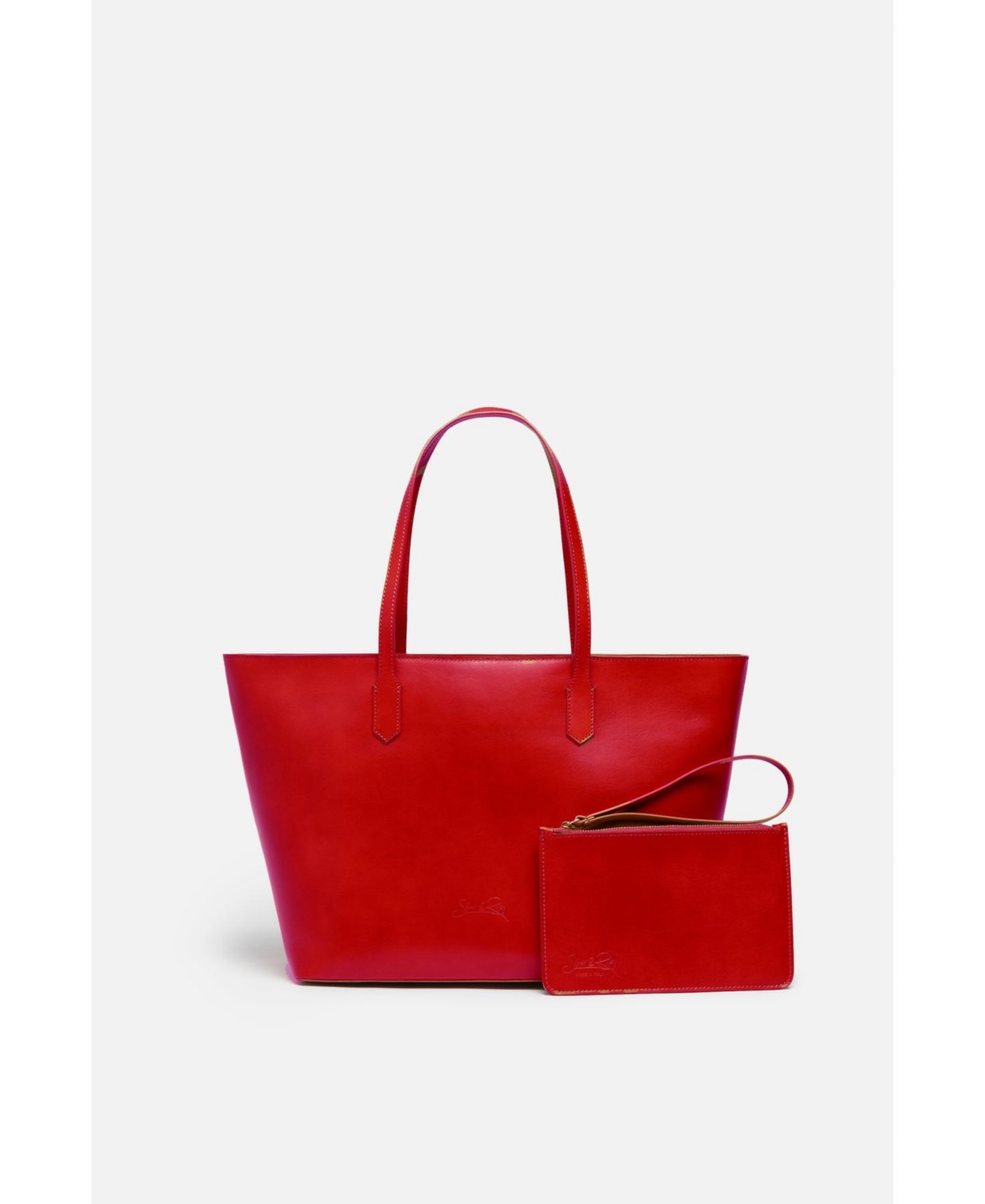 Manila All Purpose Large Carryall Leather Tote Bag in Red - Red