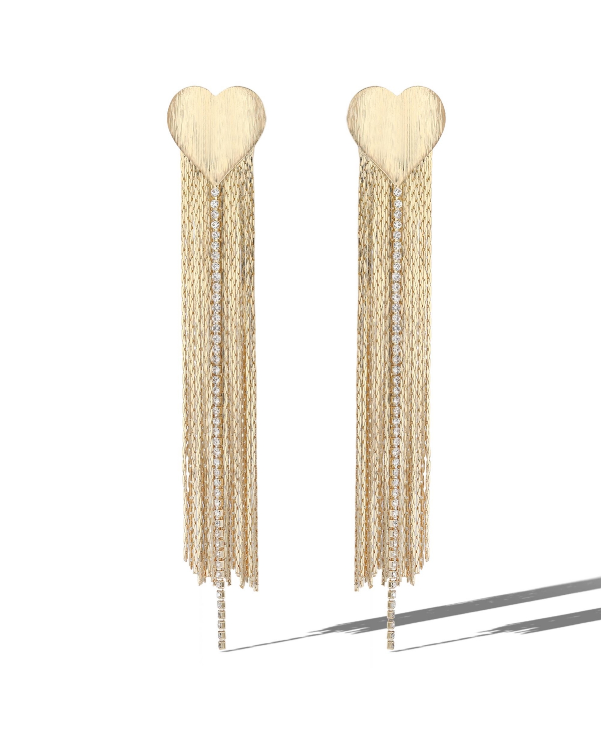 Gold Chain Tassel Earrings - Gold