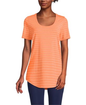 Women's Short Sleeve Power Performance Scoop Neck Curved Hem Tunic Tee