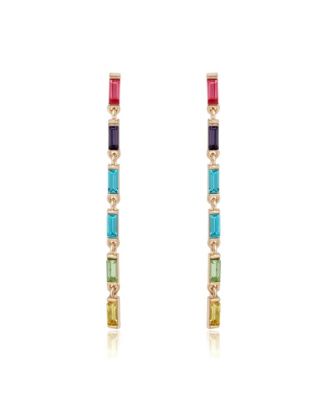 Rainbow Linear Drop Earrings