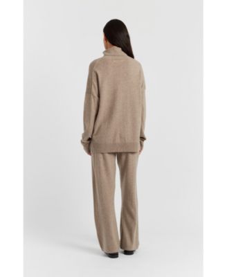 Women's Relaxed Roll Neck Wool & Cashmere Sweater