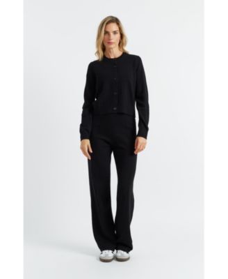 Women's Wool Cashmere Cropped Cardigan