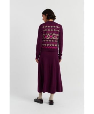 Women's Wool Cashmere Hearts and Diamonds Tank