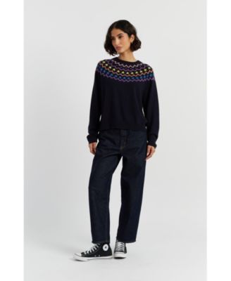 Women's Wool Cashmere Star Yoke Sweater