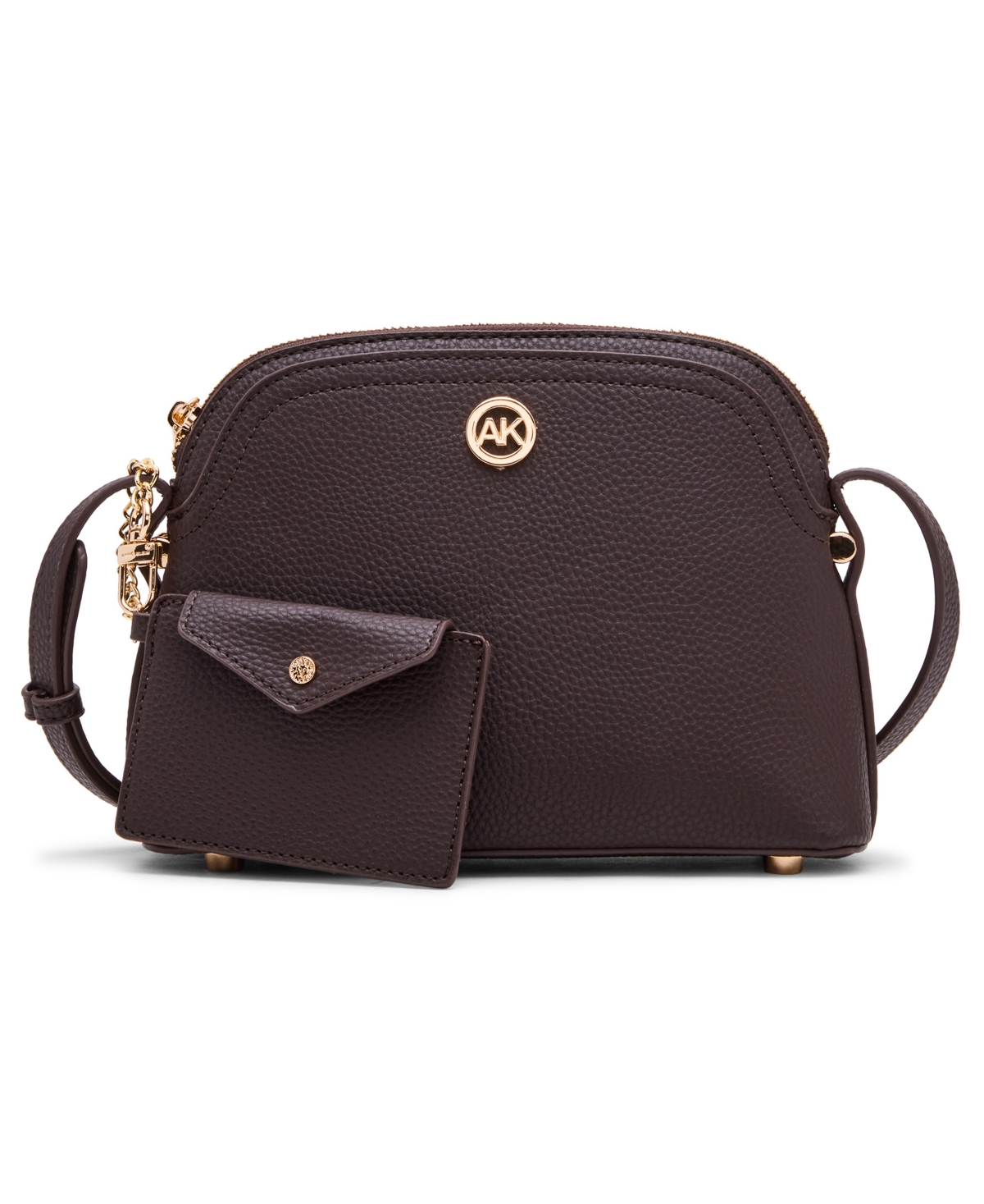 Dome Zip Top Detachable Card Case Crossbody Bag - Parchment