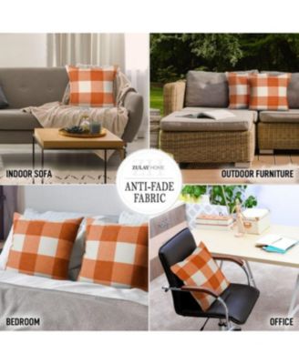 16 x 16 inches 2 Pack Buffalo Plaid Throw Pillow Outdoor & Indoor Covers