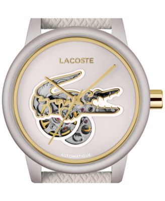 Women's L12.12 Automatic Platinum Leather Strap Watch, 38mm