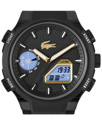 Men's LC33 Black Silicone Strap Watch, 44.8mm