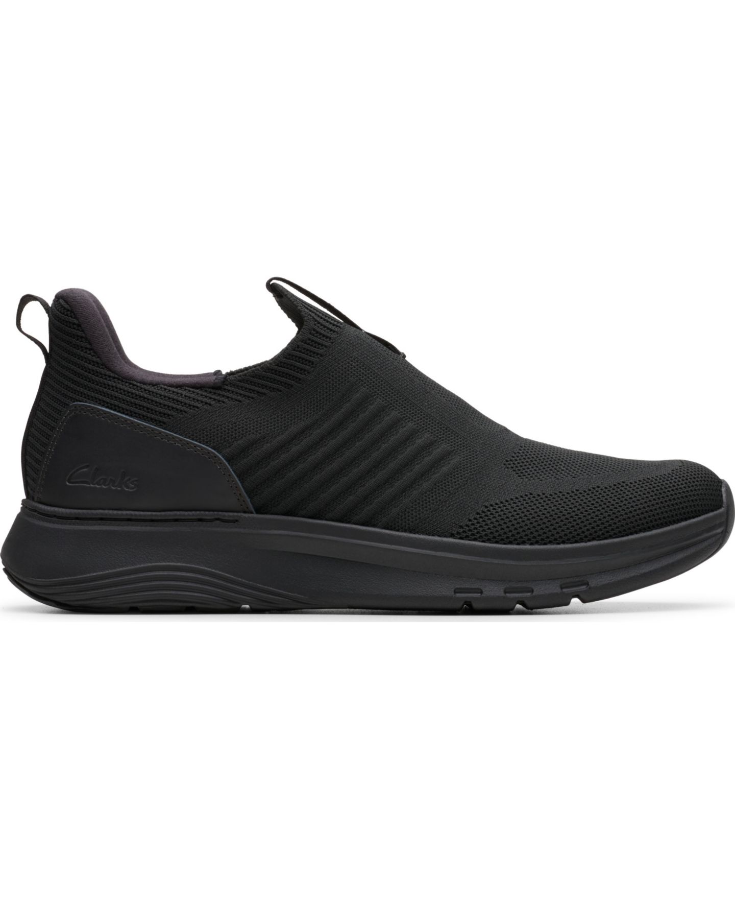 Мужские кроссовки Clarks Motion Trek IN Casual Slip On, цвет: Чёрный вязаный — фото 2