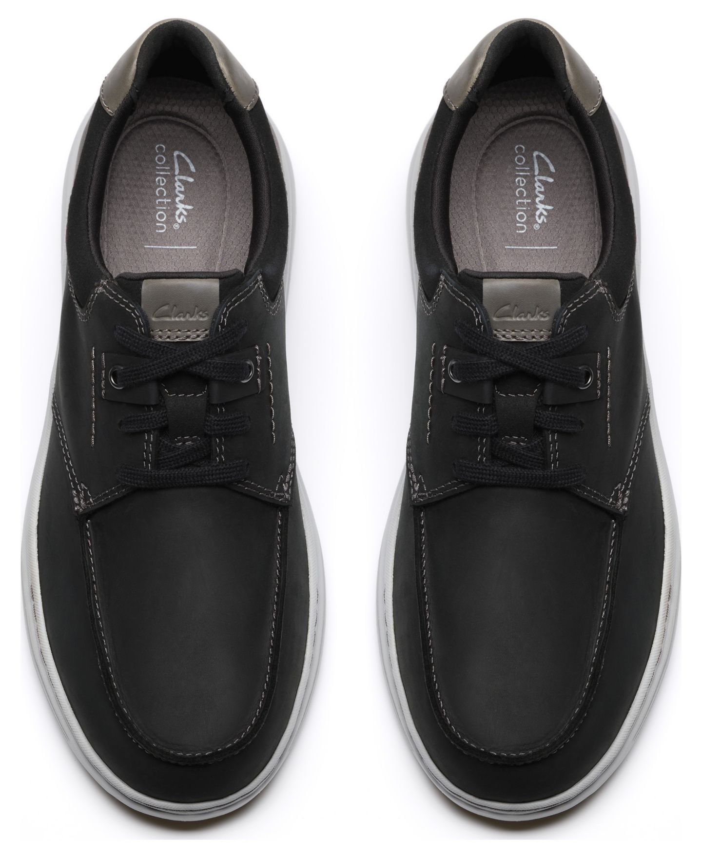 Мужские кроссовки Clarks Craftwell Moc Dress Casual Lace Up, цвет: Чёрный кожаный — фото 5