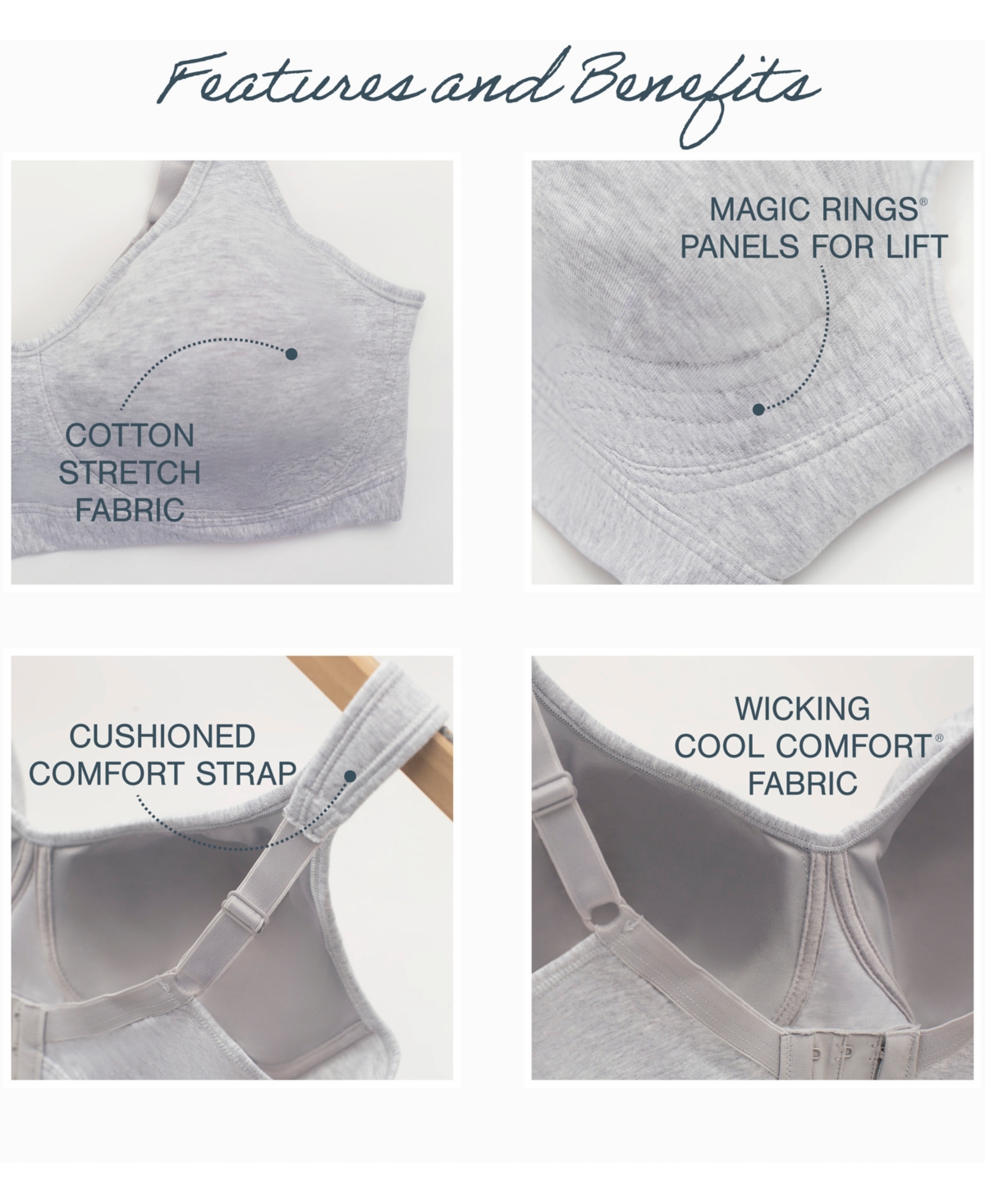 Playtex 18 Hour Ultimate Lift Cotton Wireless Bra Us474c, Online Only In Blue