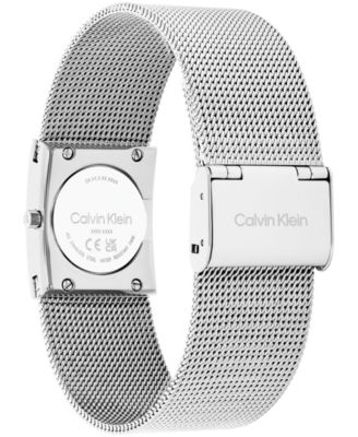 Women's CK Pulse Silver Tone Stainless Steel Mesh Bracelet Watch 21.5mm