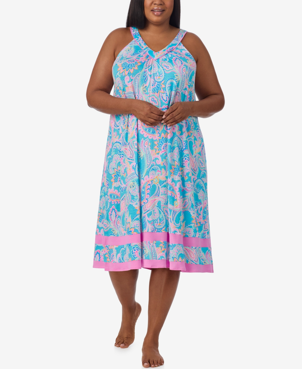Ellen Tracy Plus Size Sleeveless Midi Nightgown