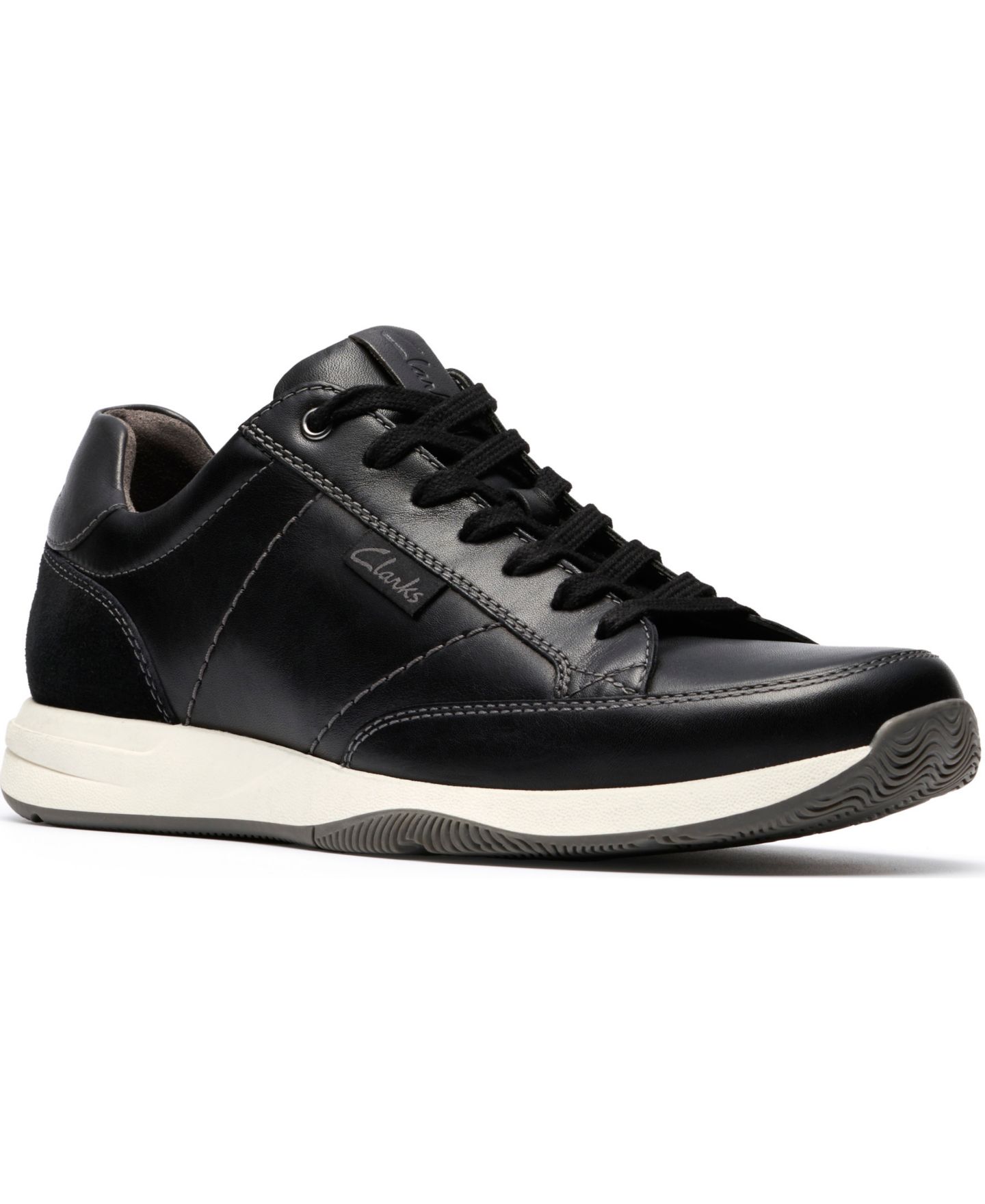 Мужские кроссовки Clarks Townview Casual Lace Up, цвет: Чёрный кожаный — фото 1