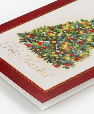 Traditional Tree Spanish Holiday Boxed Cards