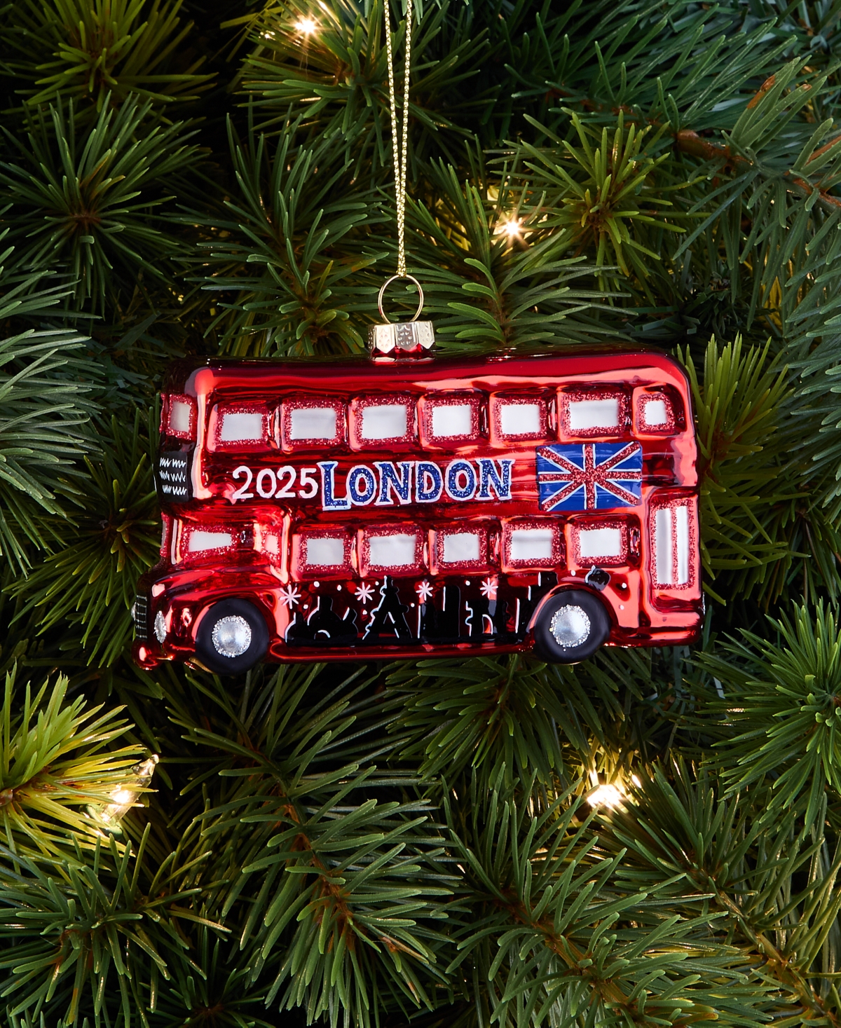 Holiday Lane Around The World London 2025 Double-decker Bus Ornament, Macy's Exclusive In Transparent