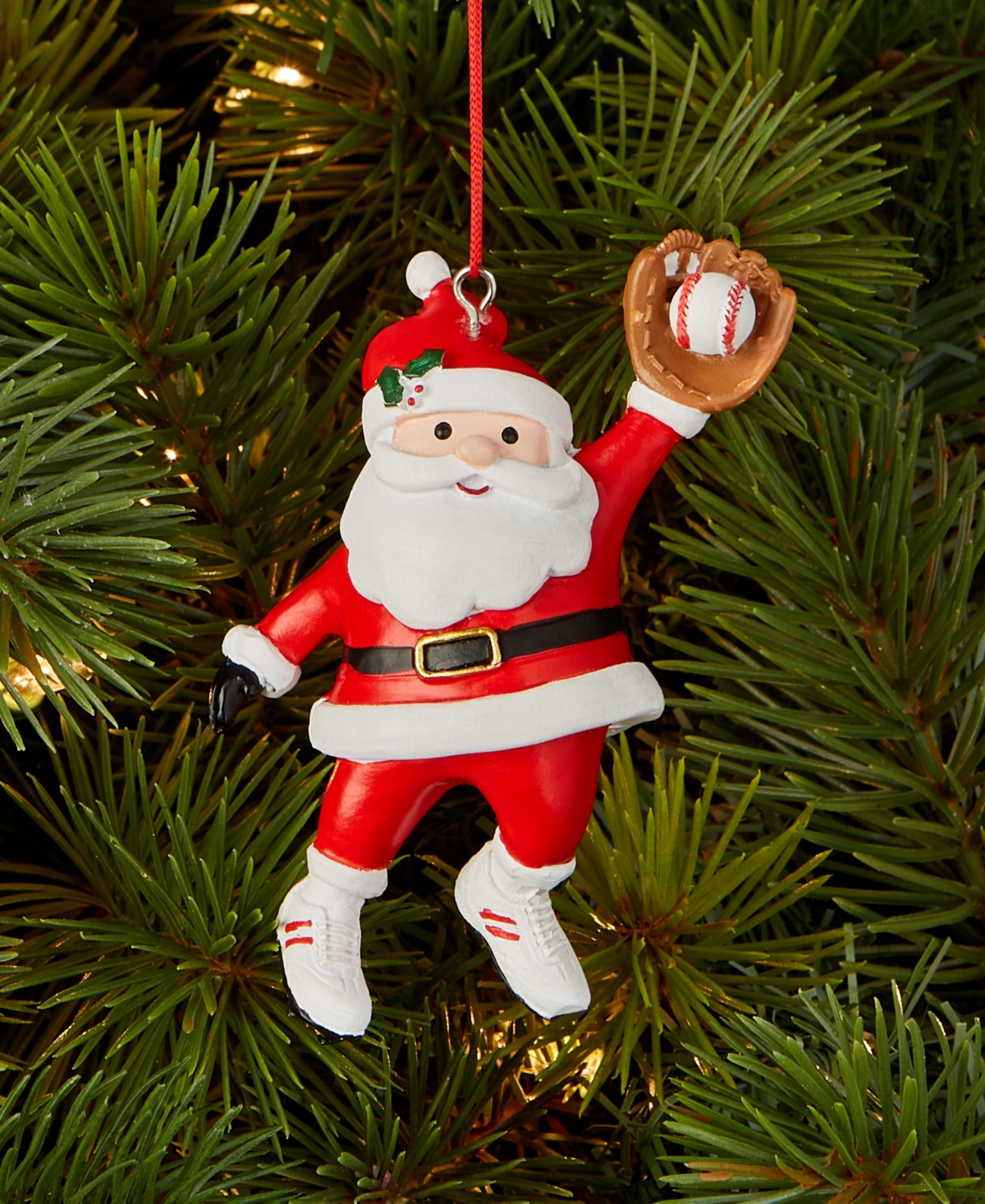 Holiday Lane Sports Baseball Santa Ornament, Macy's Exclusive In Transparent