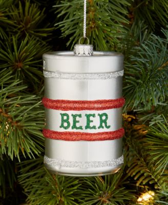 Spirits Glass Glittered Beer Keg Ornament, Macy's Exclusive