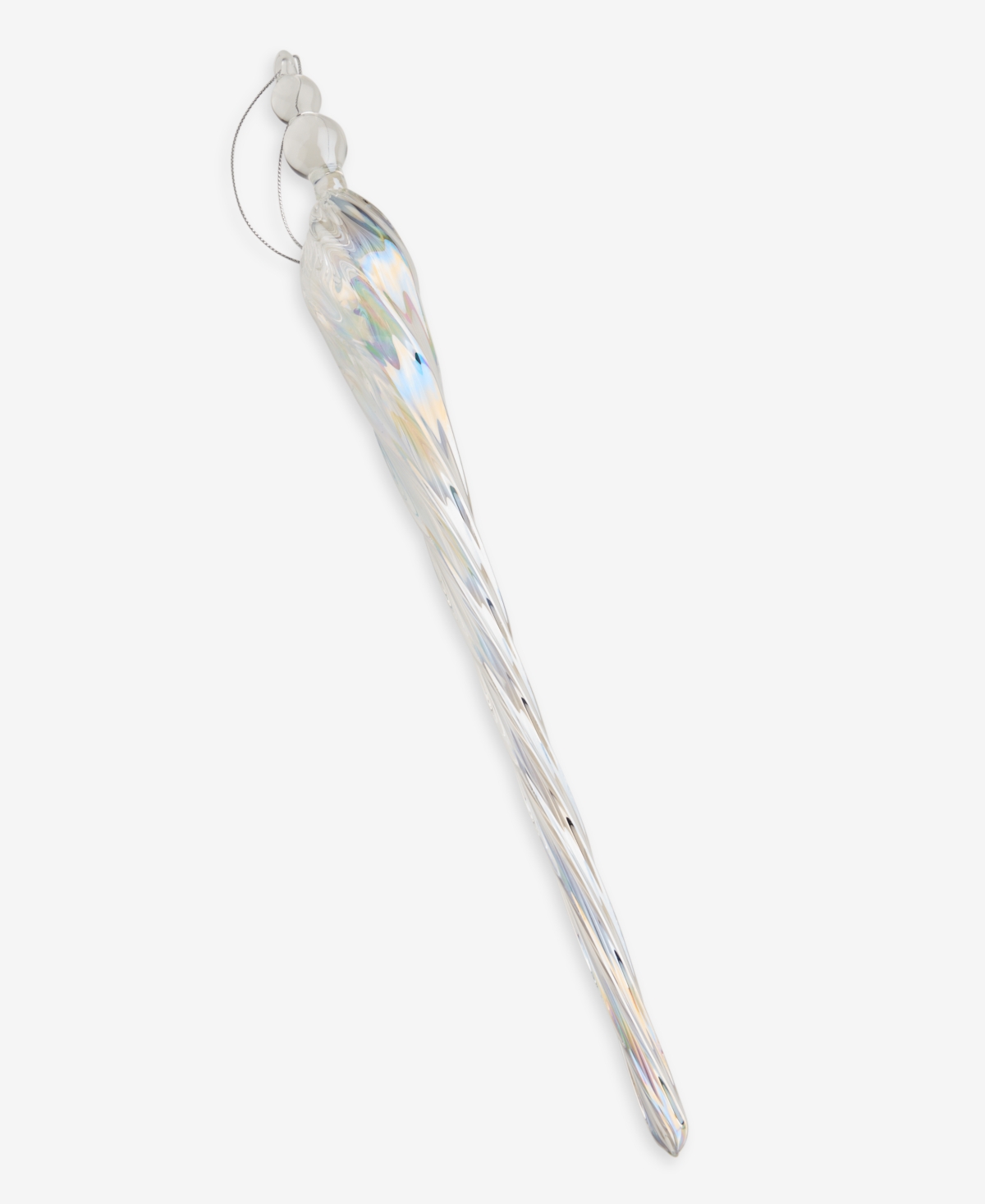 Holiday Lane Iced Delight Glass Finial Ornament, Macy's Exclusive In Transparent
