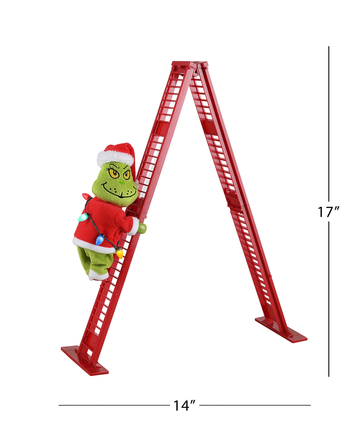 Mr. Christmas Super Climbing Grinch With Ladder In Red