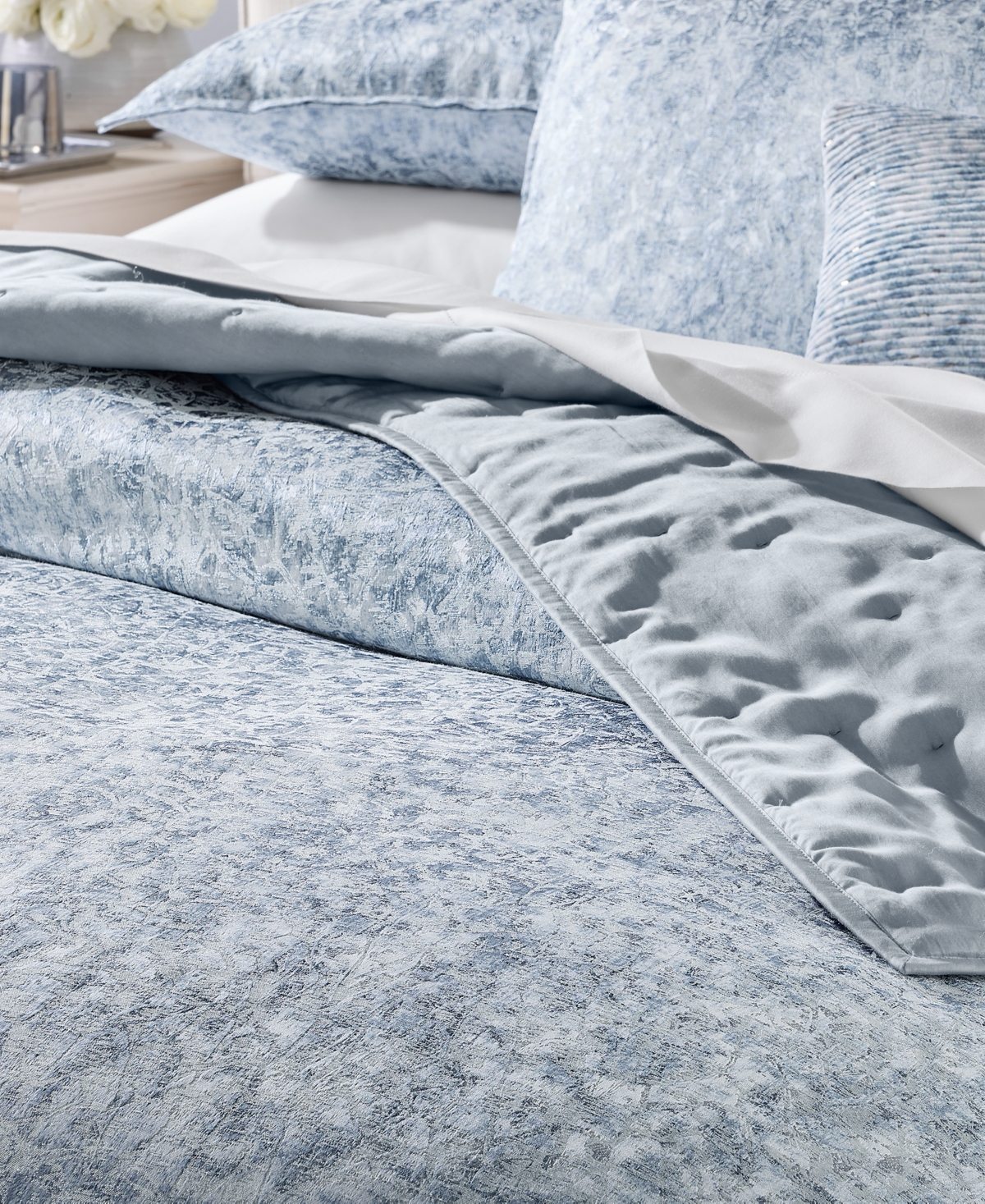 Hotel Collection Crystalline 3-pc. Comforter Set, Full/queen, Macy's Exclusive In Gray