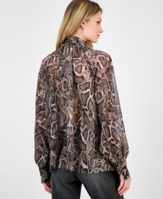 Women's Audrine Printed Tie-Neck Blouse