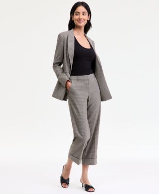 Anne Klein - Women's Cropped Houndstooth Pants