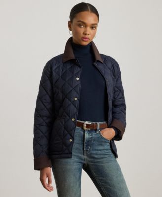 Lauren Ralph Lauren - Women's Corduroy-Collar Diamond Quilted Jacket
