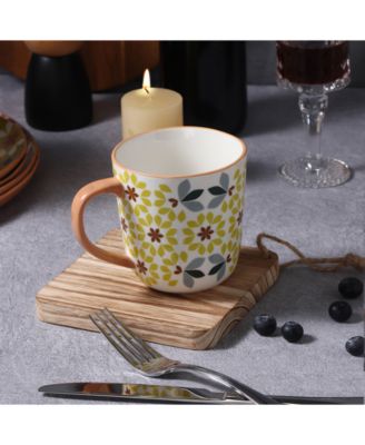 Geo Floral Mugs, Assorted Set of 4