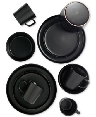 Black 16-Pc. Dinnerware Set, Service for 4
