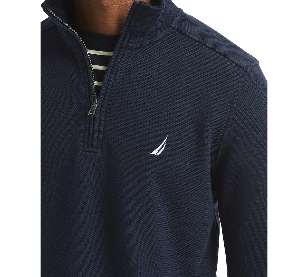 Nautica Mens Quarter-zip Fleece Sweatshirt In Blue
