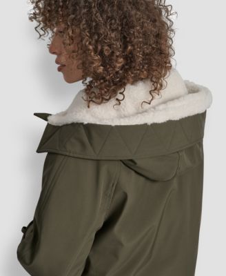 Women's Faux-Fur-Lined Hooded Softshell Coat