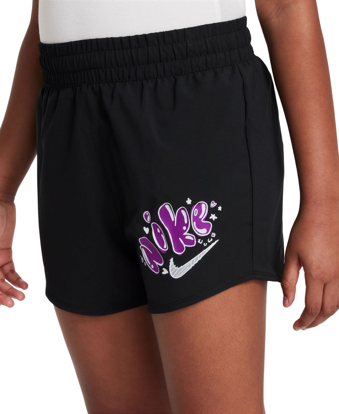 Шорты Nike Sportswear Dri-FIT One Woven High-Waisted Shorts для девочек, цвет: Чёрный — фото 4