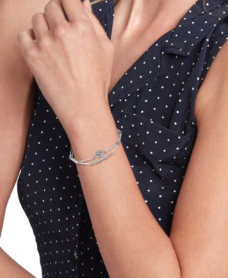 Logo & Pav&eacute; Bar Double-Row Flex Bracelet 