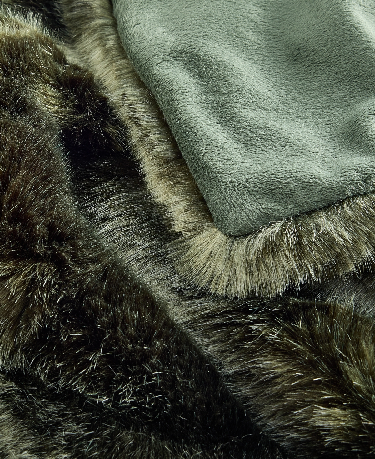 Hotel Collection Lynx Faux Fur Throw, 50" X 60", Exclusively At Macy's In Green