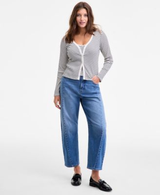 Women's Ribbed Striped Cardigan, Macy's Exclusive