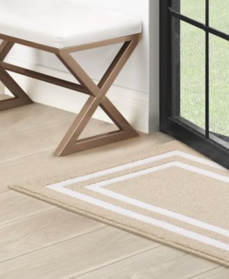 Double Line Border Tufted Runner Rug, 30" x 144"