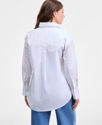 Women's Cotton Poplin Relaxed Shirt, Macy's Exclusive