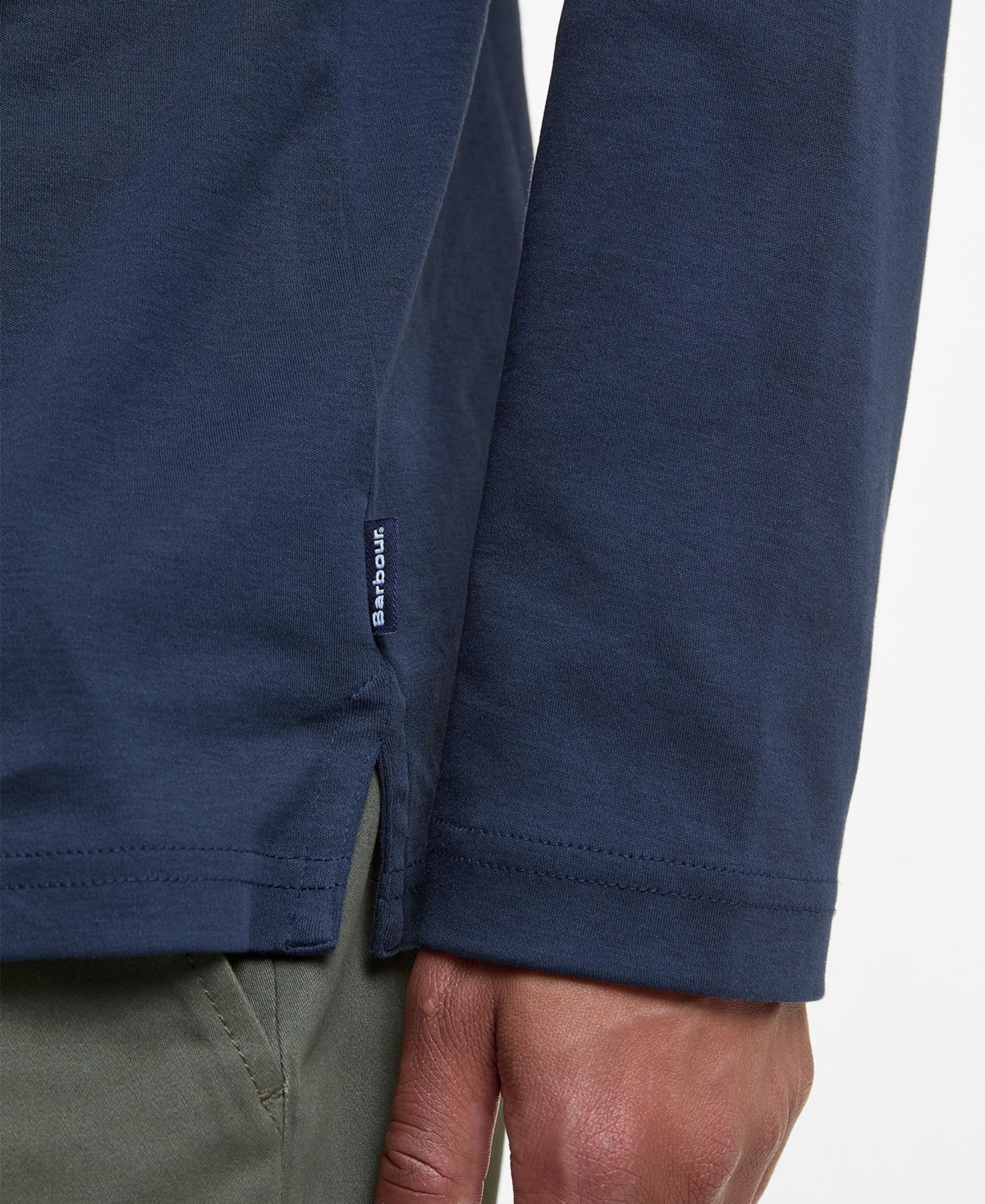 Barbour Long Sleeve Cornpatch Polo Shirt In Blue