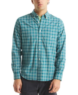 Nautica - Men's Long Sleeve Plaid Button-Down Shirt