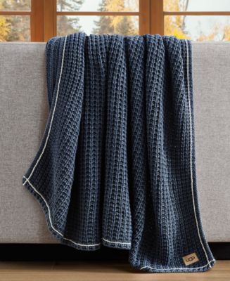 UGG® Luna Cotton Waffled Knit Throw, 50" x 70" - Macy's