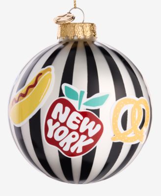Thanksgiving Day Parade New York City Striped Glass Ball Ornament, Macy's Exclusive
