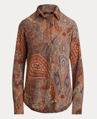 Women's Classic-Fit Paisley Crepe Shirt