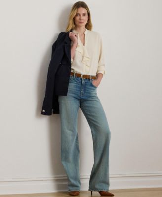 Women's Ruffle-Trimmed Georgette Tunic