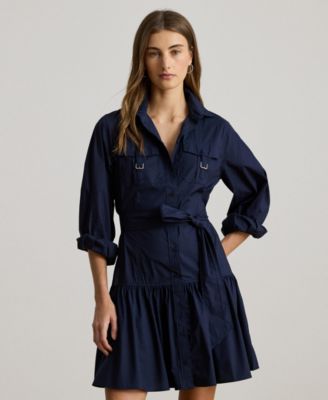 Women's Buckle-Trim Cotton-Blend Dress