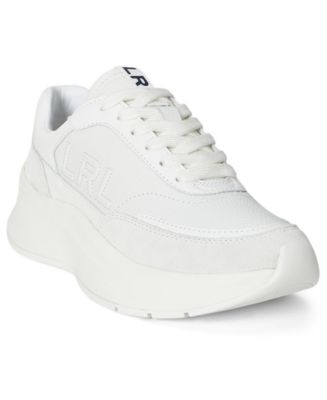 Lauren Ralph Lauren Women's Franky Tumbled Leather Sneaker - Macy's