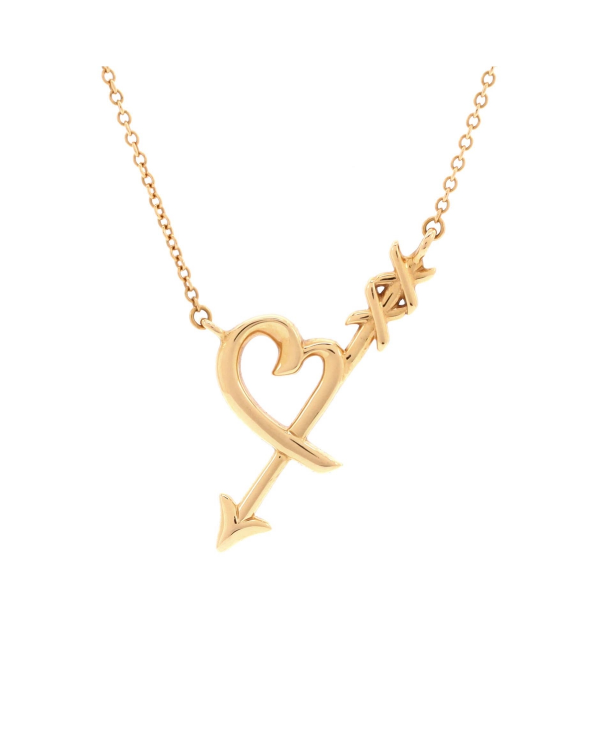 Pre-Owned Tiffany & Co. Paloma Picasso Graffiti Heart and Arrow Pendant Necklace - 18k rose gold
