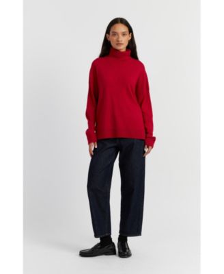 Women's Relaxed Roll Neck Wool & Cashmere Sweater