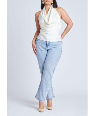 Women's Plus Size Satin Halter Top