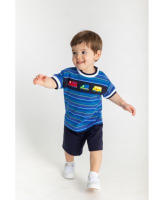 Stripe Knit Shirt With Vehicles